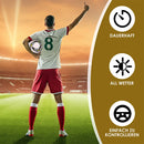 Bola de futebol oficial tamanho 5 com costura à máquina, PVC resistente e antiderrapante. Ideal para treinos e partidas ao ar livre. Durável e sem costuras aparentes.