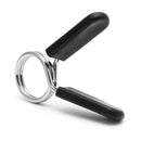 Par de Presilhas para Barra - Travas de Mola 25/28/30mm. Fixadores profissionais para halteres e barras, garantindo segurança durante treinos intensos. Equipamento essencial para levantamento de peso.