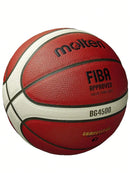 Bola de basquete Molten BG4500 em PU com certificação oficial. Ideal para competições e treinamentos de homens e mulheres. Tamanho 7 padrão.
