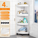 Prateleira de canto multifuncional com múltiplos níveis para organizar banheiro, cozinha e sala. Solução compacta e elegante para armazenar itens e reduzir desordem em qualquer ambiente.