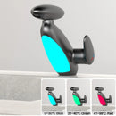 Torneira de pia com luz LED sensível à temperatura, 4 modos de fluxo e saída para água quente e fria. Misturador monocomando ideal para banheiros modernos.