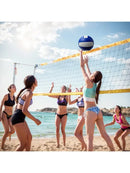 Bola de voleibol tamanho 5 em couro PU com toque macio. Ideal para competições, treinamentos e uso em ambientes internos e externos. Construção durável e desempenho profissional.