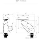 Torneira de pia com luz LED sensível à temperatura, 4 modos de fluxo e saída para água quente e fria. Misturador monocomando ideal para banheiros modernos.