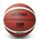 Bola de basquete Molten BG4500 em PU com certificação oficial. Ideal para competições e treinamentos de homens e mulheres. Tamanho 7 padrão.