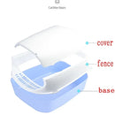 Caixa de Areia para Gatos Kitty – Bandeja de Gato Semifechada à Prova de Respingos, Banheiro para Gatos, Bacia de Limpeza, Suprimentos para Higiene, Bandeja Sanitária para Filhotes