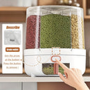 Organizador giratório 360° com 6 compartimentos herméticos. Mantém cereais, doces e arroz frescos e protegidos da umidade. Solução prática para sua despensa.