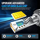 Farol LED de alta potência 4800W com tecnologia Canbus. Compatível com H4, H7, H11, H1, 9005, 9006 e outros modelos. Oferece 6000000 lúmens a 6000K para iluminação branca e clara. Instalação plug-and-play sem modificações.