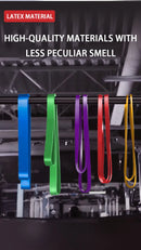 Faixa elástica de resistência para yoga com múltiplos níveis. Ideal para levantamento de glúteos, agachamentos profundos e modelagem corporal. Perfeita para alongamento e fortalecimento muscular.