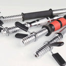 Par de Presilhas para Barra - Travas de Mola 25/28/30mm. Fixadores profissionais para halteres e barras, garantindo segurança durante treinos intensos. Equipamento essencial para levantamento de peso.