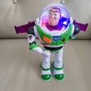 Robô Buzz Lightyear com movimento automático. Figura de ação Pixar com caminhada elétrica. Perfeito para crianças, colecionadores e fãs de Toy Story. Presente ideal para aniversários e ocasiões especiais.
