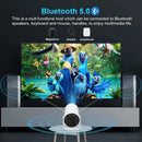 Projetor DITONG HY300 Plus com Android 4K, resolução 1280x720P, dual WiFi e 300 ANSI. Ideal para cinema em casa e ambientes externos. Portátil e com tecnologia LED de alta definição.