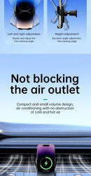 Carregador wireless para carro com suporte de ventilação. Carregamento rápido compatível com iPhone 16, 15, 14, 13, 12 Pro Max e smartphones Android. Design prático e seguro.