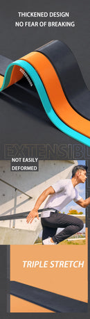 Faixa elástica de resistência para yoga com múltiplos níveis. Ideal para levantamento de glúteos, agachamentos profundos e modelagem corporal. Perfeita para alongamento e fortalecimento muscular.